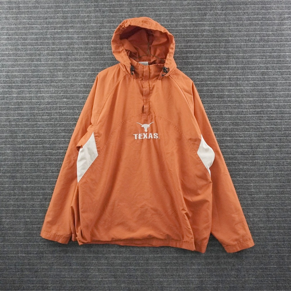 Vintage Y2K Red Oak Texas Longhorns Windbreaker L Orange Quarter Zip Pullover